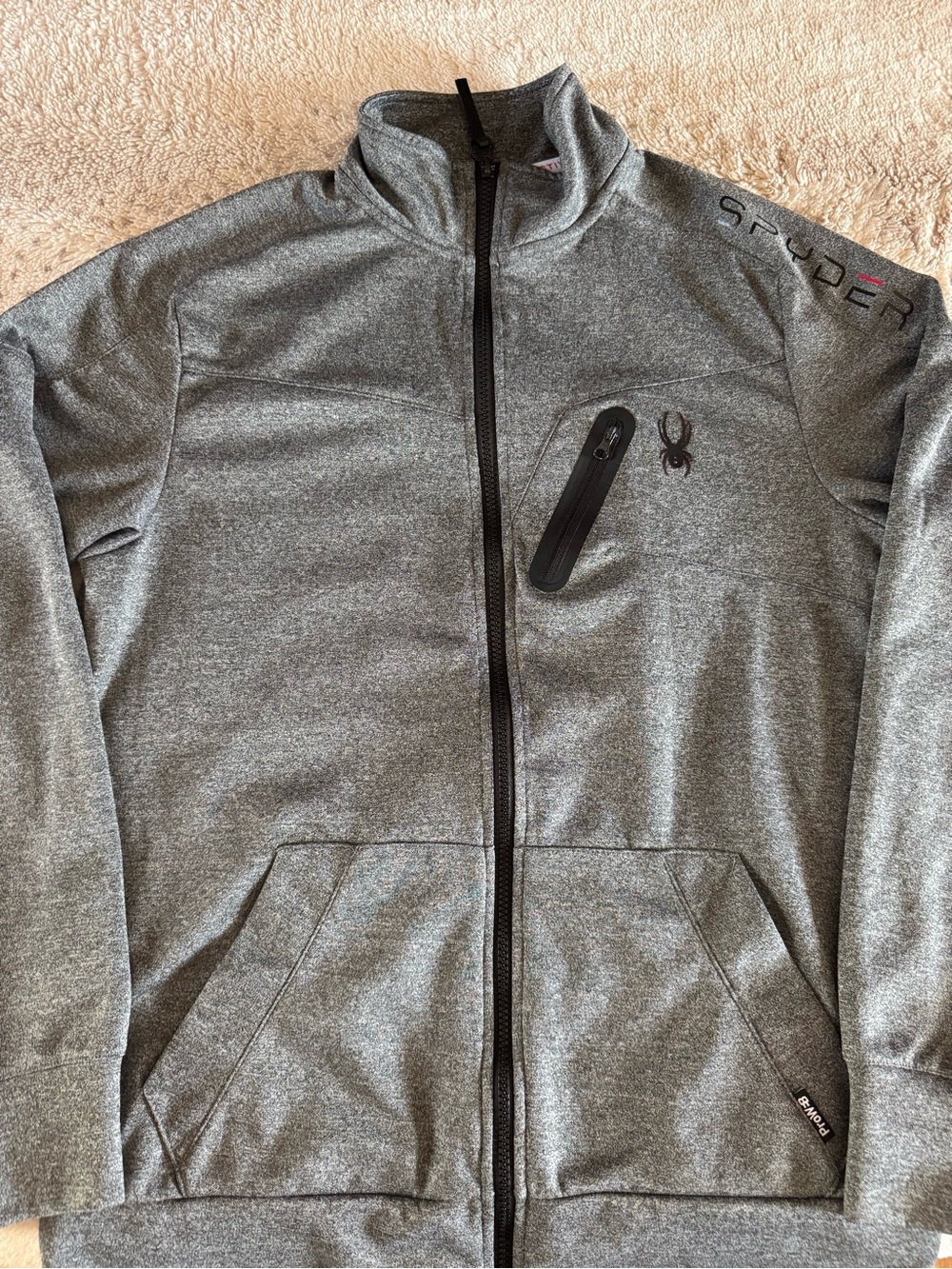 Spyder Men's Heather Gray Lightweight Zip Jacket
